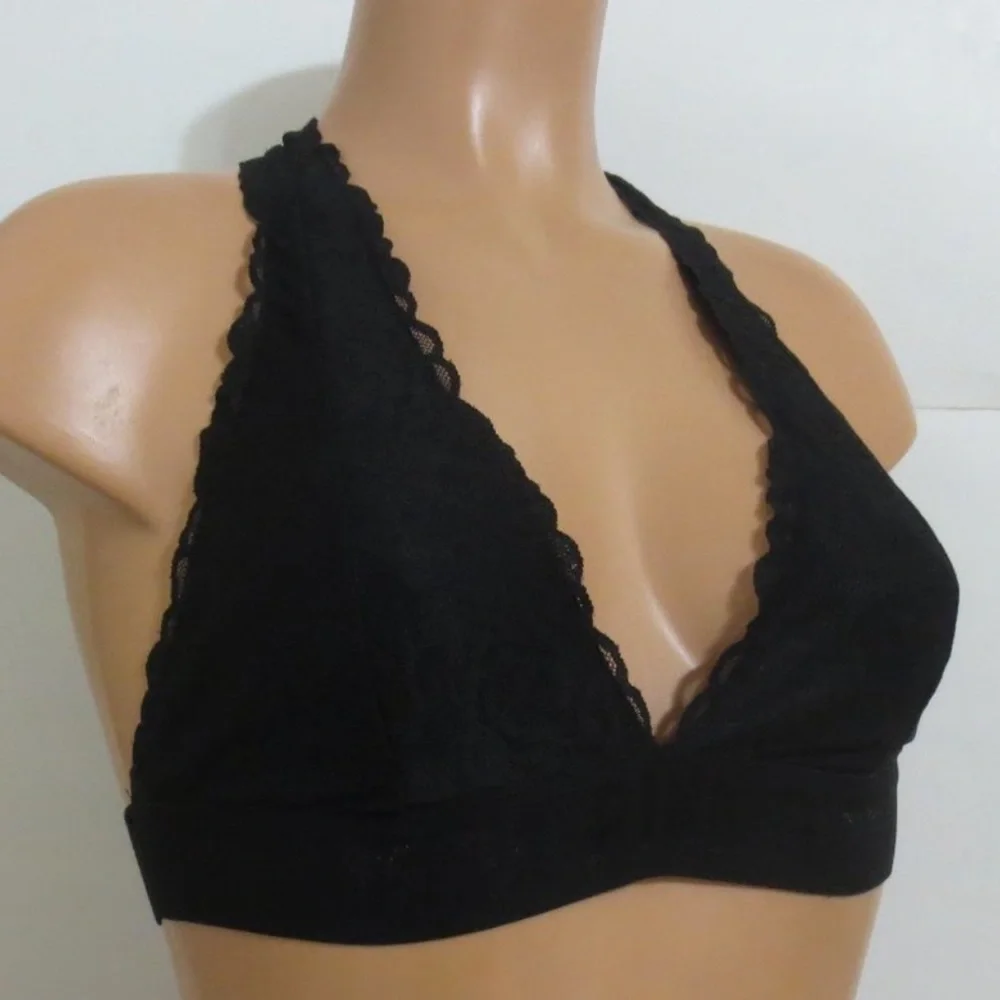 Pink Victoria’s Secret’s L Black Lace Bralette - Picture 1 of 2